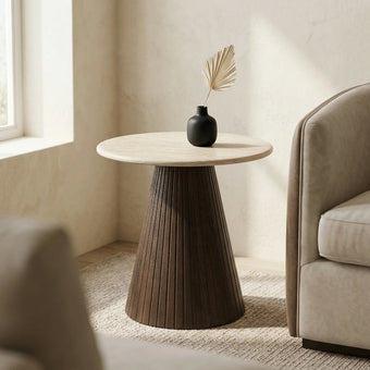 compare product Crete Travertine Marble Lamp Table