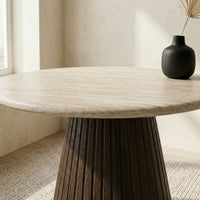 Crete Travertine Marble Lamp Table