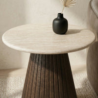 Crete Travertine Marble Lamp Table