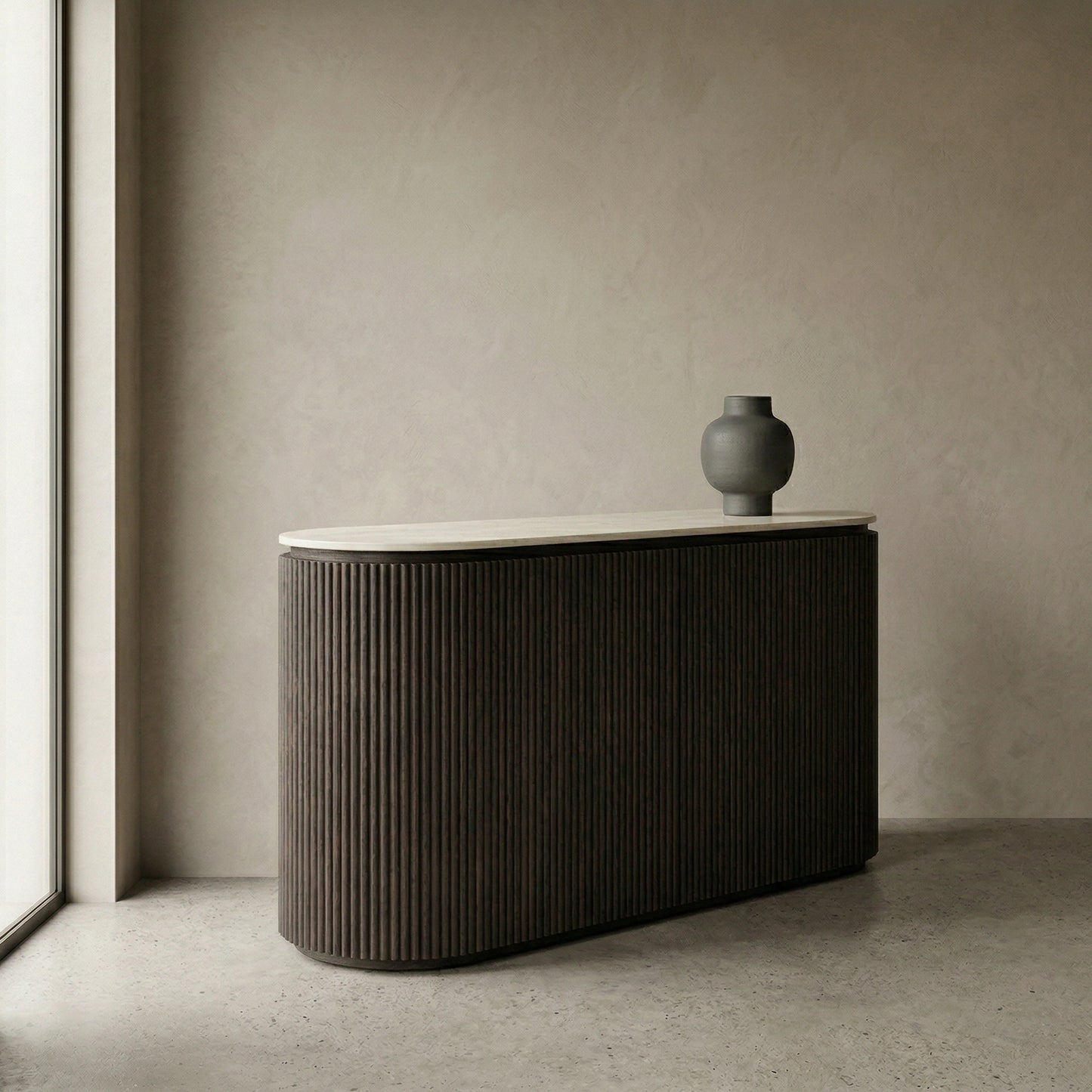 Crete Travertine Marble Top Buffet