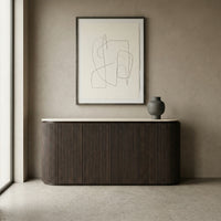 Crete Travertine Marble Top Buffet