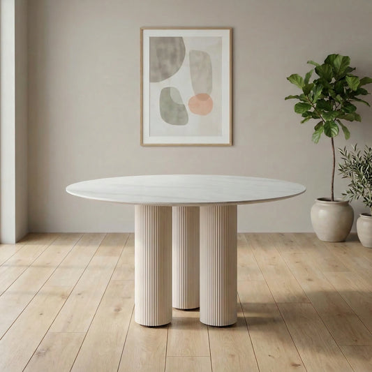 Cuba Ceramic Top Round Dining Table