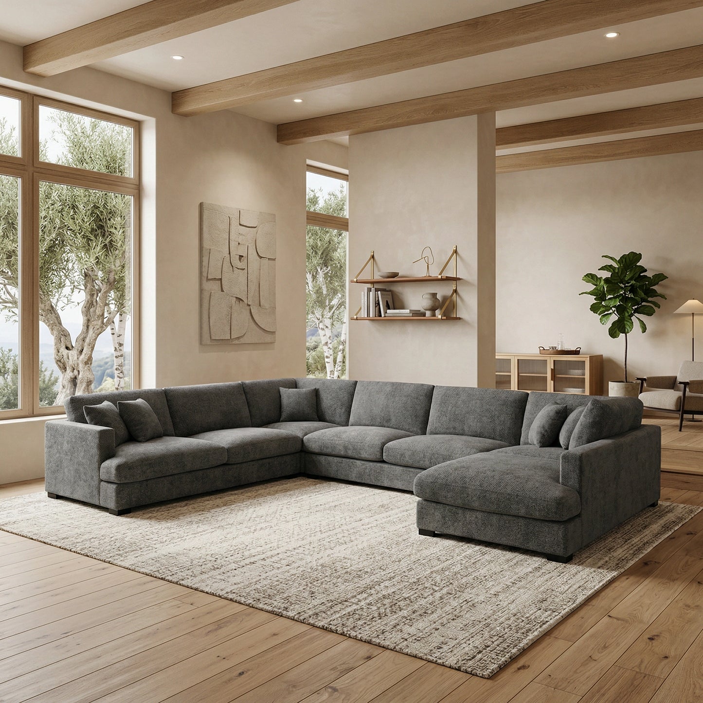 Faith 7 Seater Goose Feather Lounge Suite with Chaise