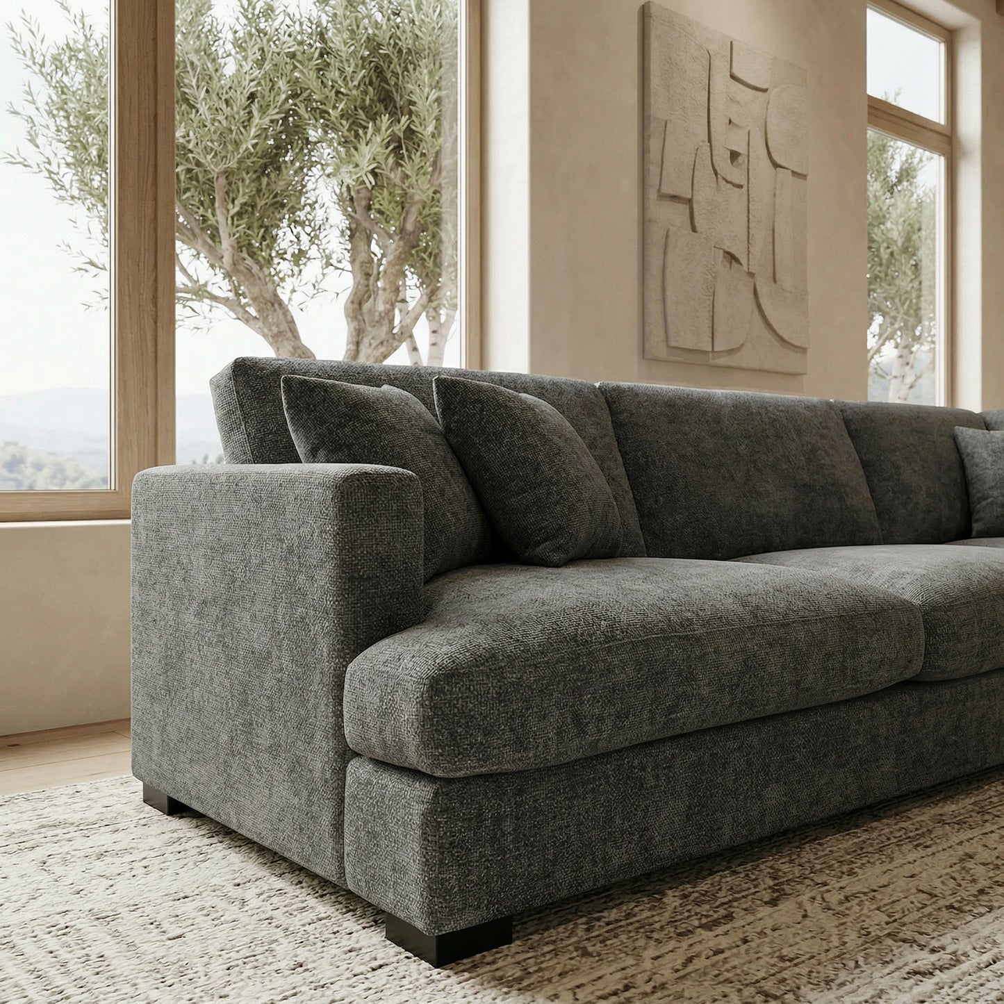 Faith 7 Seater Goose Feather Lounge Suite with Chaise