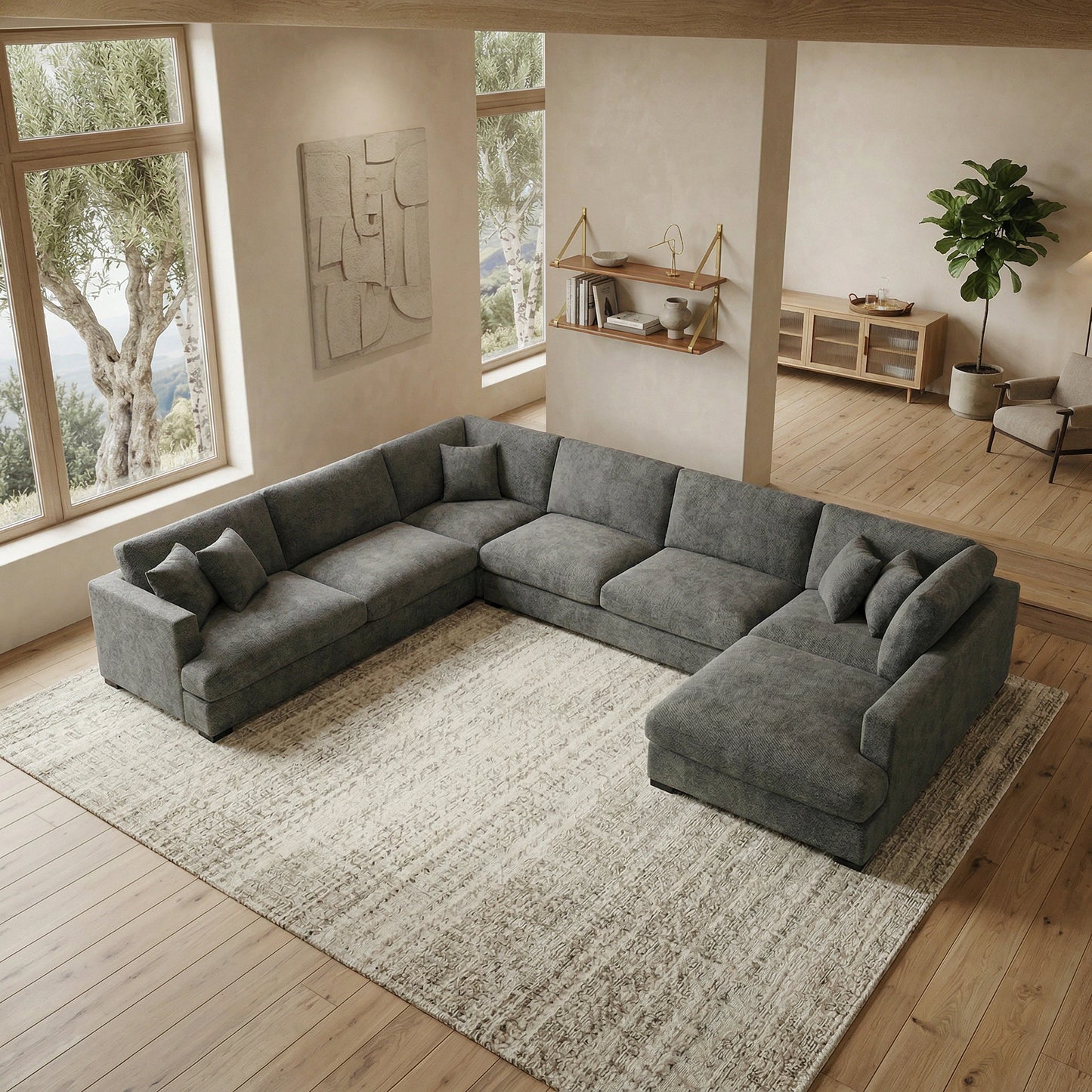 Faith 7 Seater Goose Feather Lounge Suite with Chaise