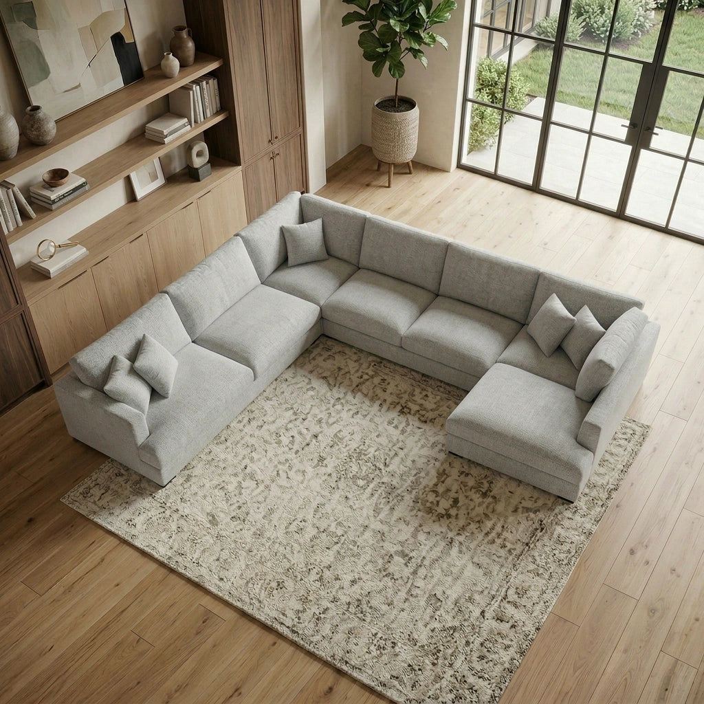 Faith 7 Seater Goose Feather Lounge Suite with Chaise