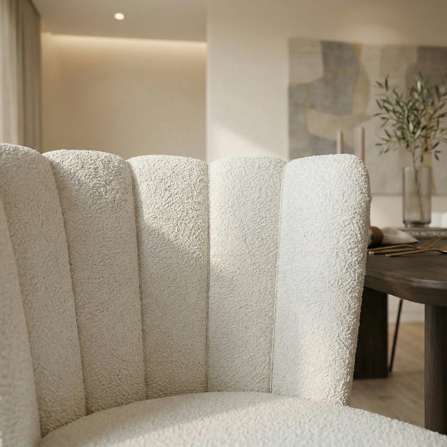 Fleur Boucle Fabric Dining Chair