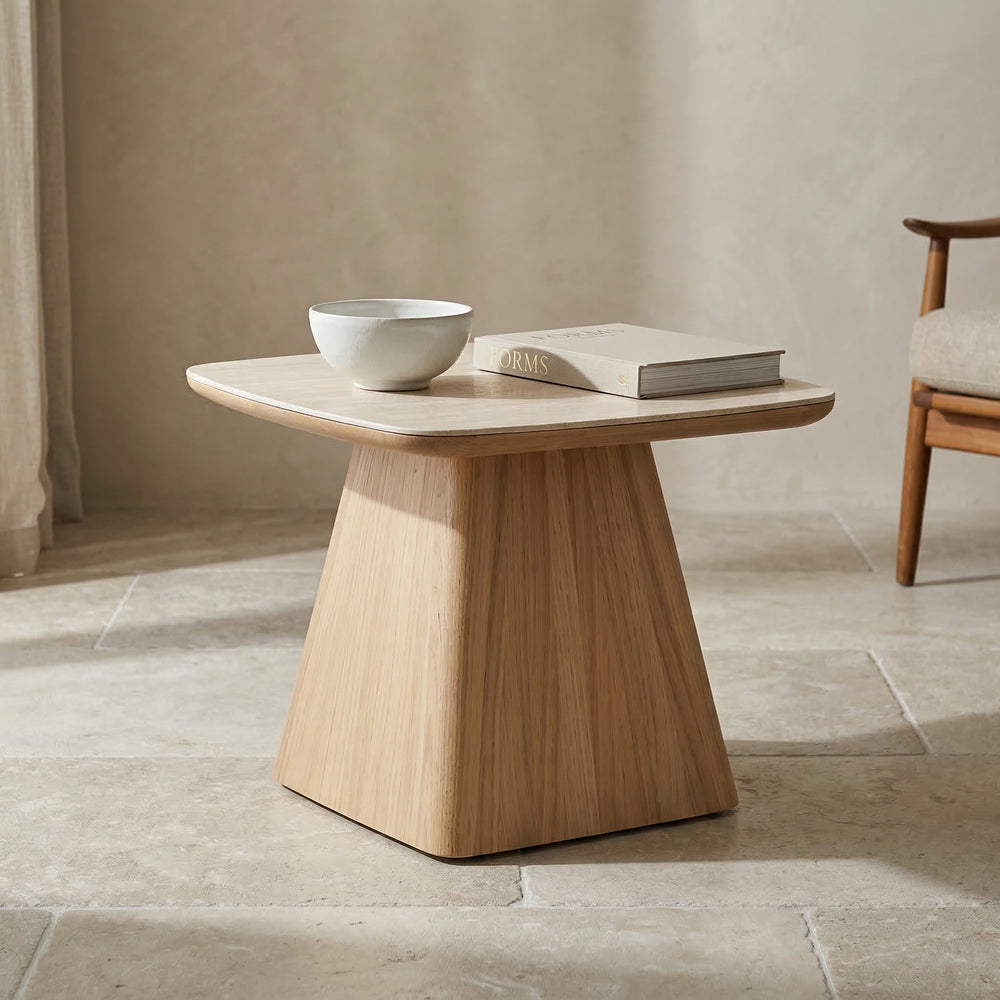 Florida Travertine Lamp Table