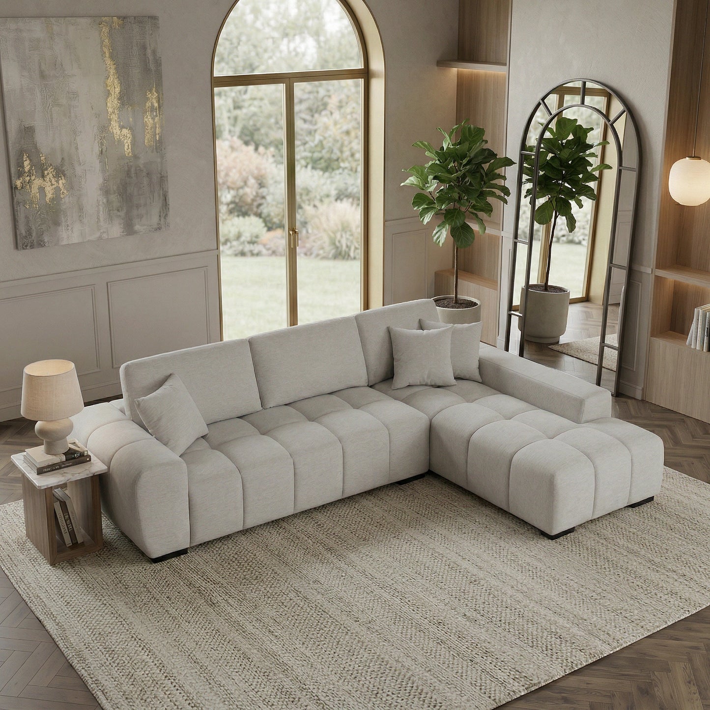 Harmony Contemporary 3 Seater Sofa with Chaise