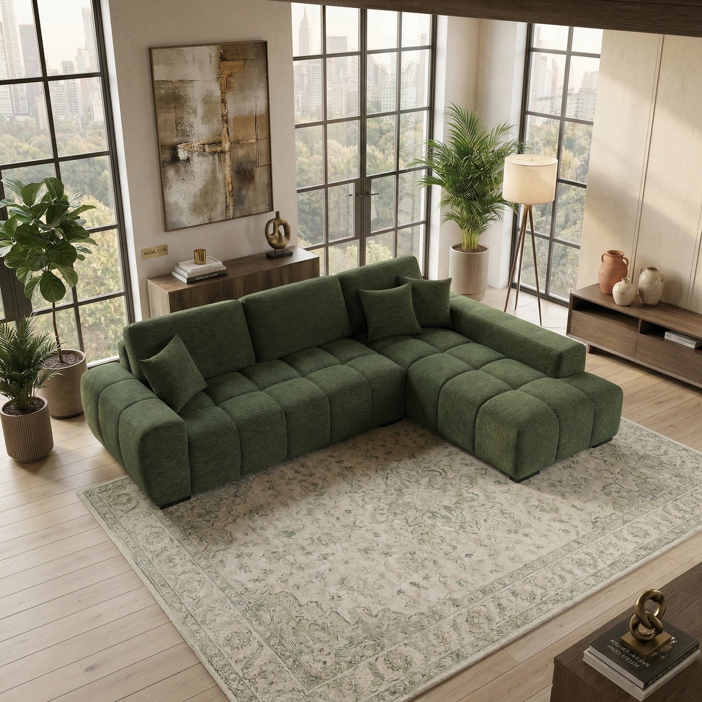 Harmony Contemporary 3 Seater Sofa with Chaise