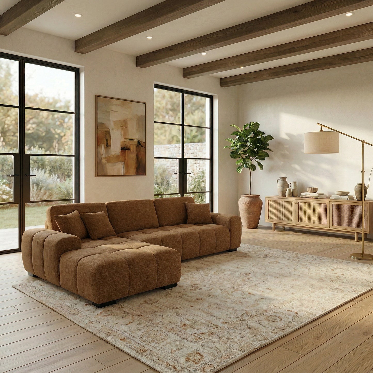 Harmony Contemporary 3 Seater Sofa with Chaise