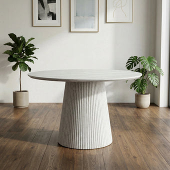 compare product Haven Travertine Look Round Dining Table