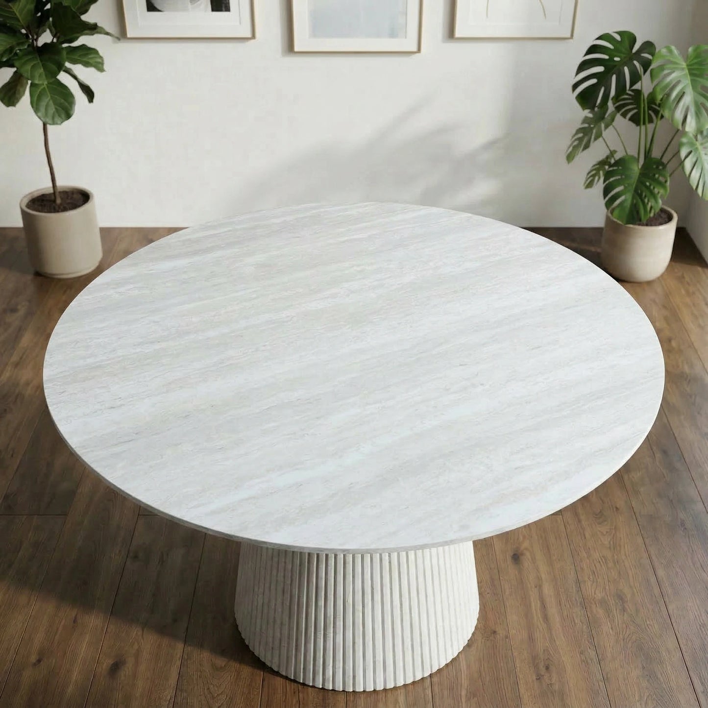 Haven Travertine Look Round Dining Table