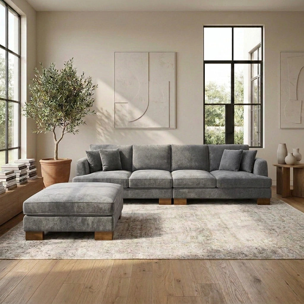 Jade 4 Seater Deep Seat Lounge Suite with Ottoman