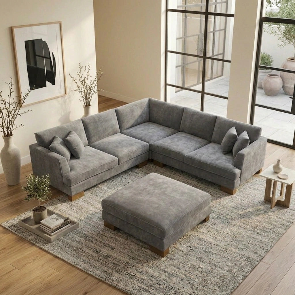 Jade 5 Seater Deep Seat Lounge Suite with Ottoman