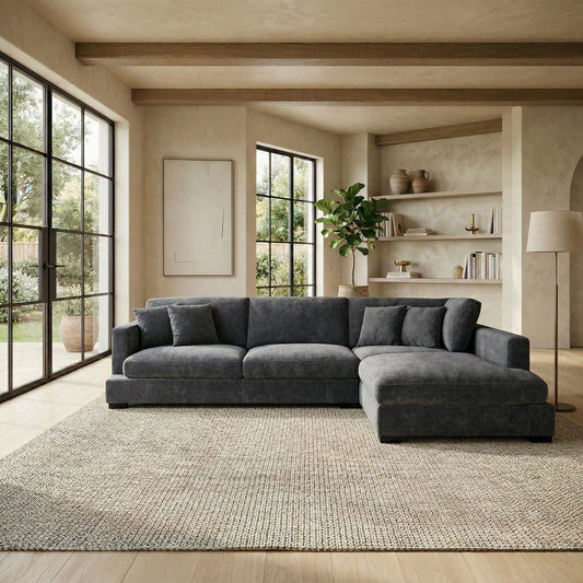 Karma 3 Seater Goose Feather Chaise Sofa