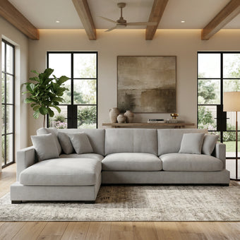 compare product Karma 3 Seater Goose Feather Chaise Sofa