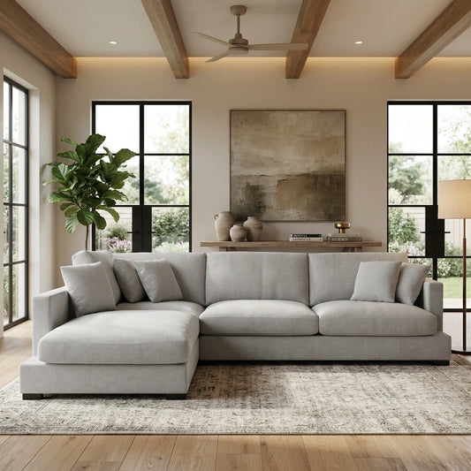 Karma 3 Seater Goose Feather Chaise Sofa