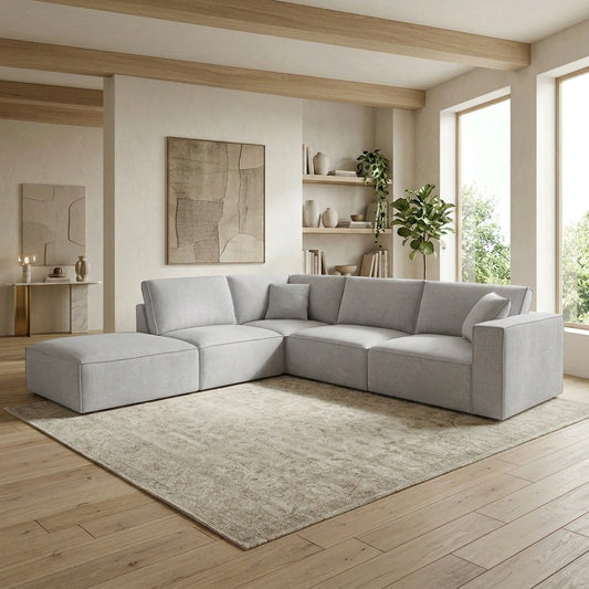Kelly 4 Seater Modular Corner Lounge Suite with Ottoman