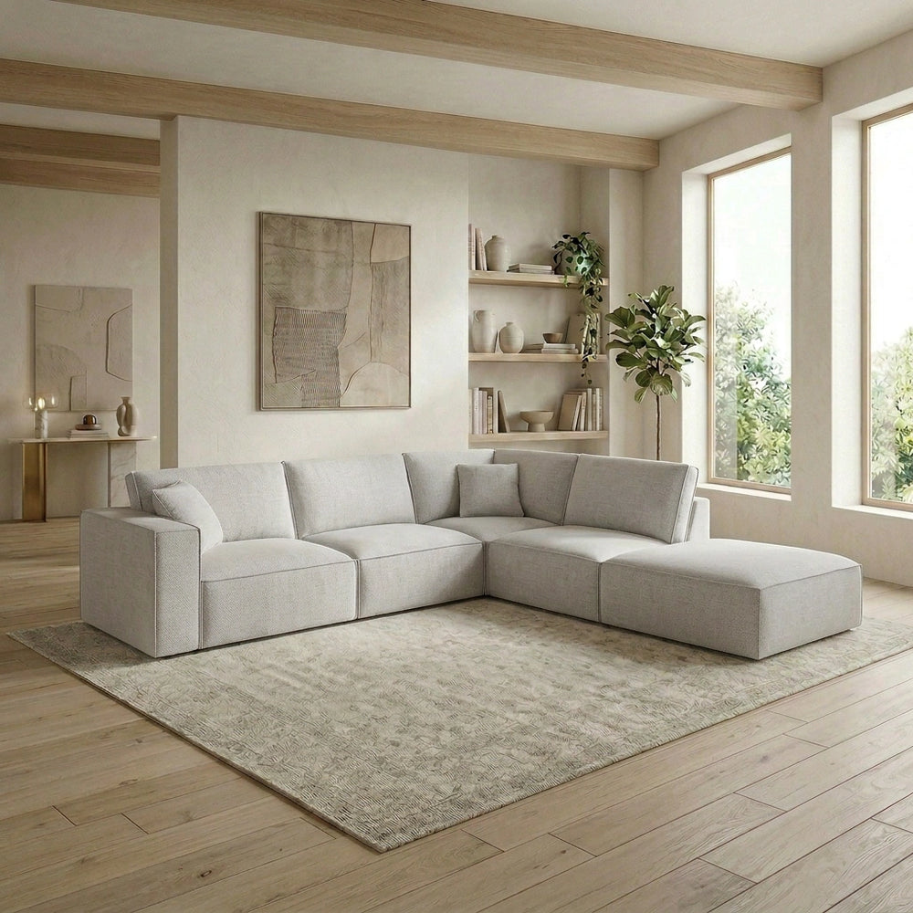 Kelly 4 Seater Modular Corner Sofa with Ottoman
