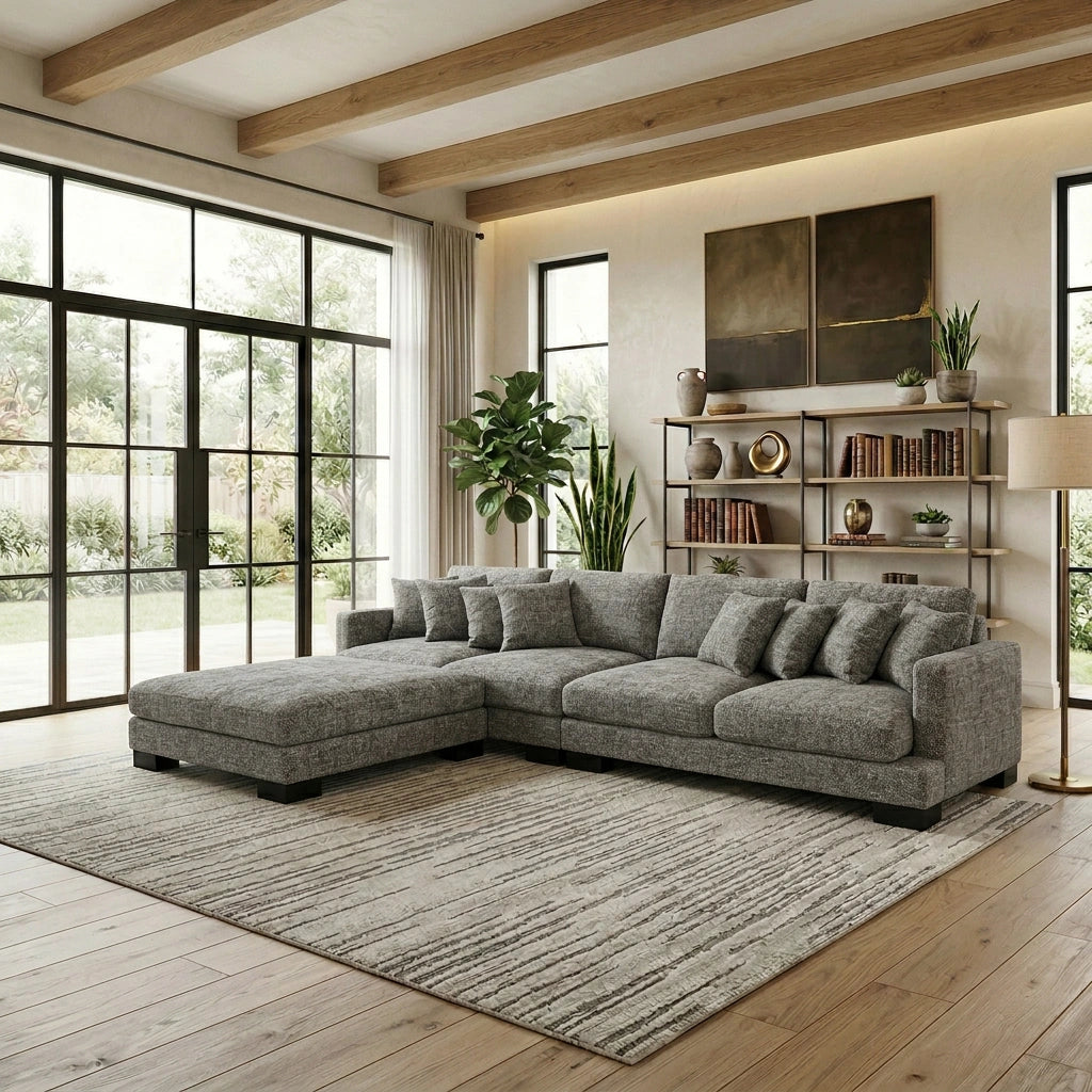 Manhattan 4 Seater Massive Lounge Suite with Ottoman