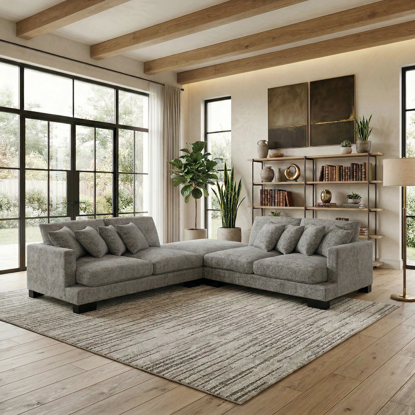 Manhattan 4 Seater Massive Lounge Suite with Ottoman