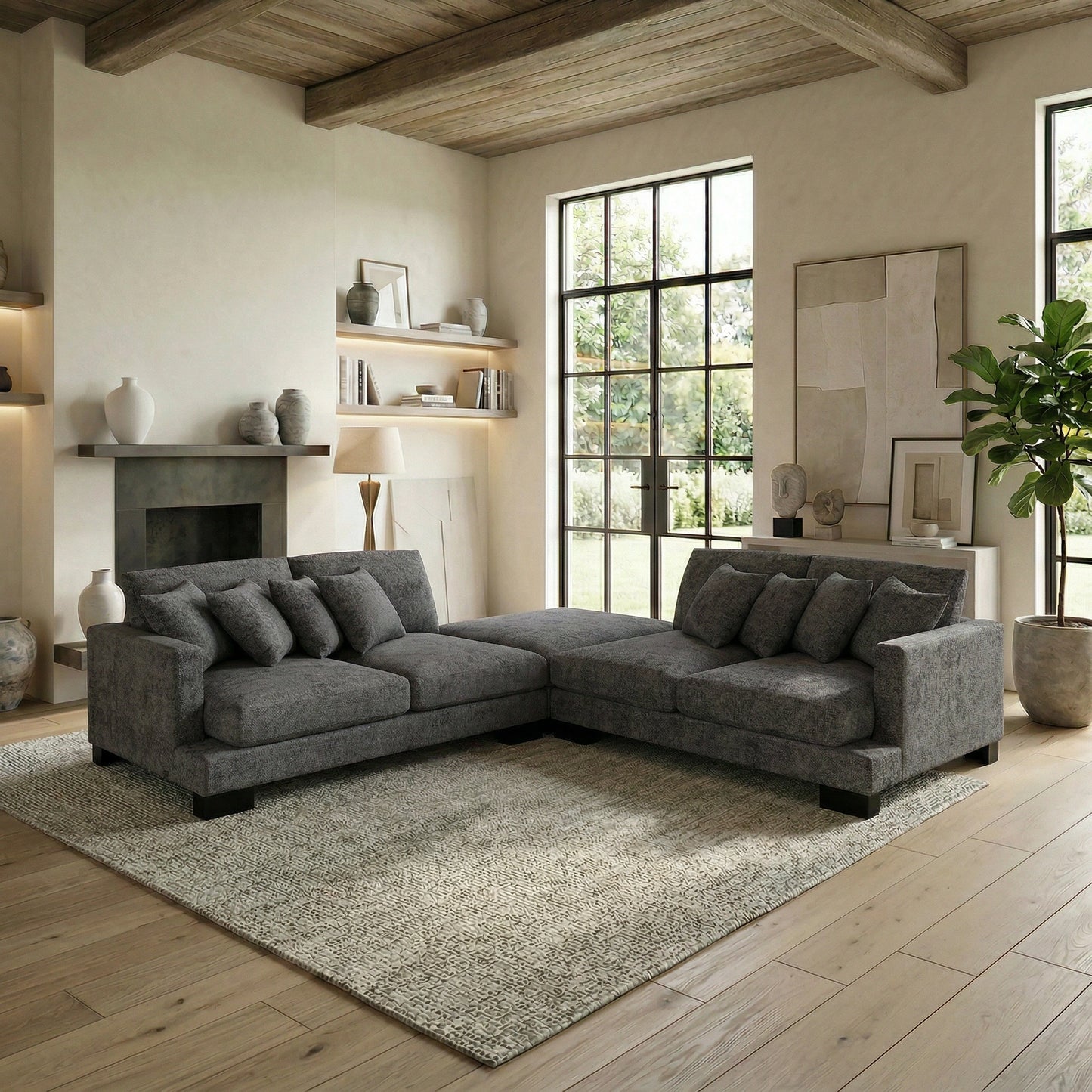 Manhattan 4 Seater Massive Lounge Suite with Ottoman