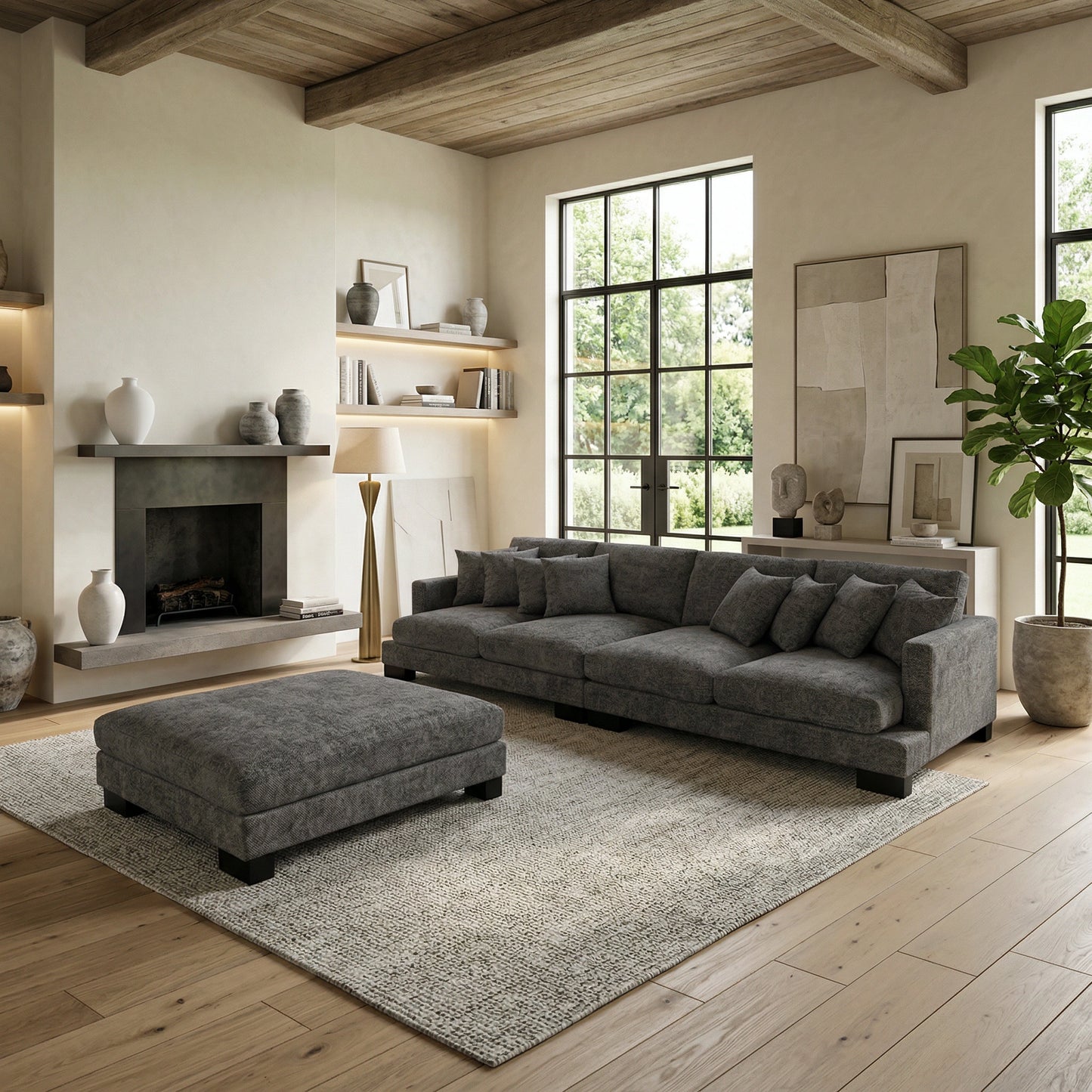 Manhattan 4 Seater Massive Lounge Suite with Ottoman