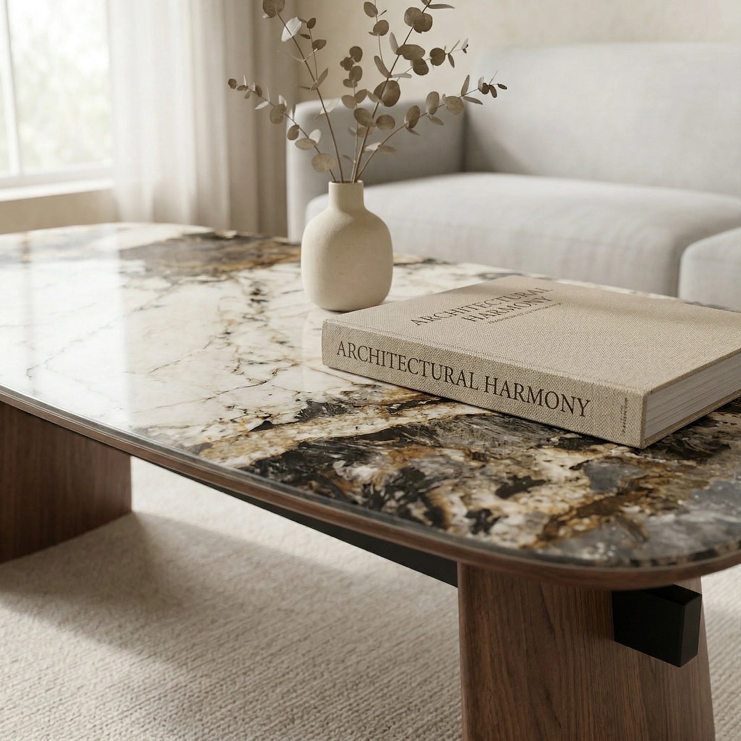 Moriko Patterned Ceramic Top Coffee Table