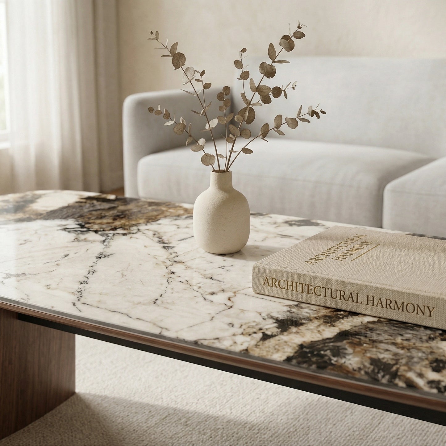 Moriko Patterned Ceramic Top Coffee Table