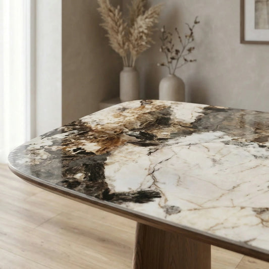 Moriko Patterned Ceramic Top Dining Table