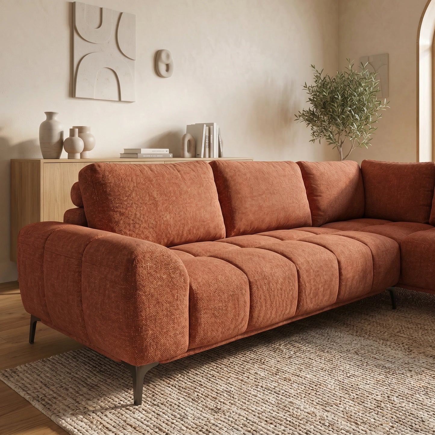 Odette 3 Seater Sofa with Long Chaise