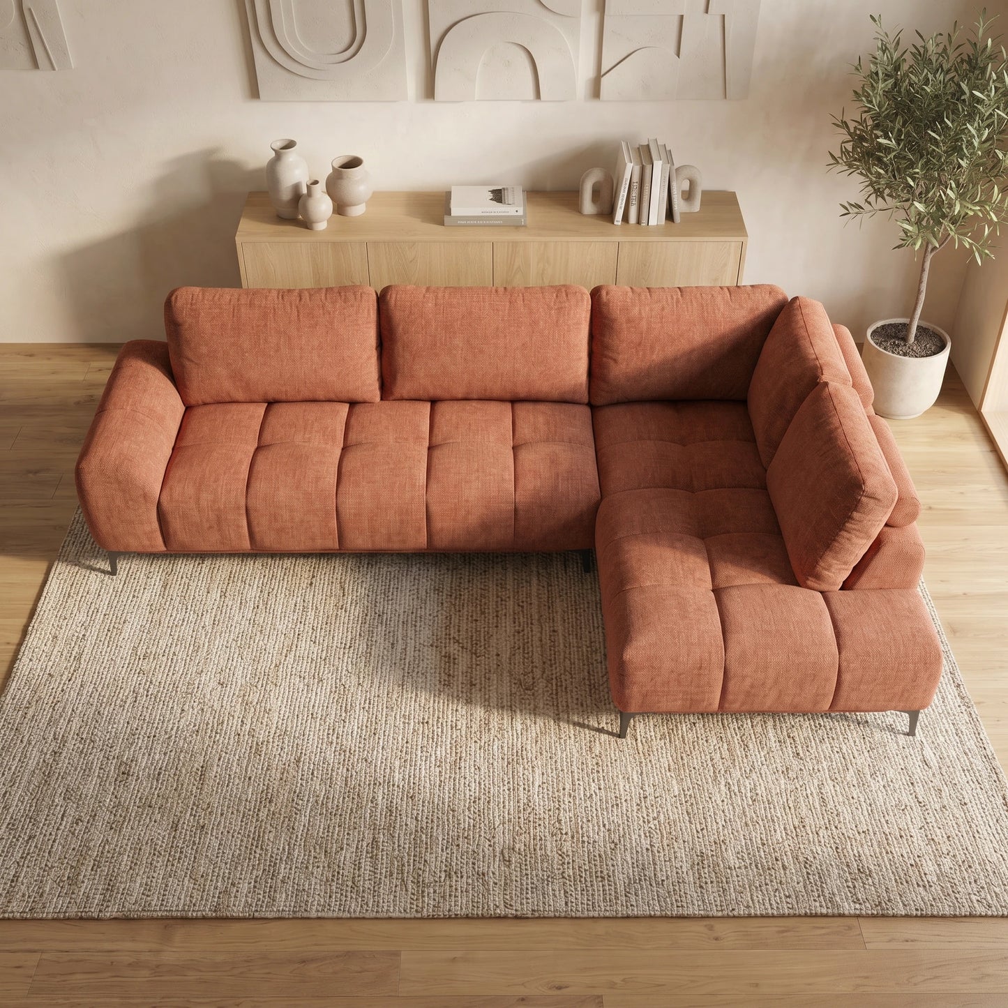Odette 3 Seater Sofa with Long Chaise