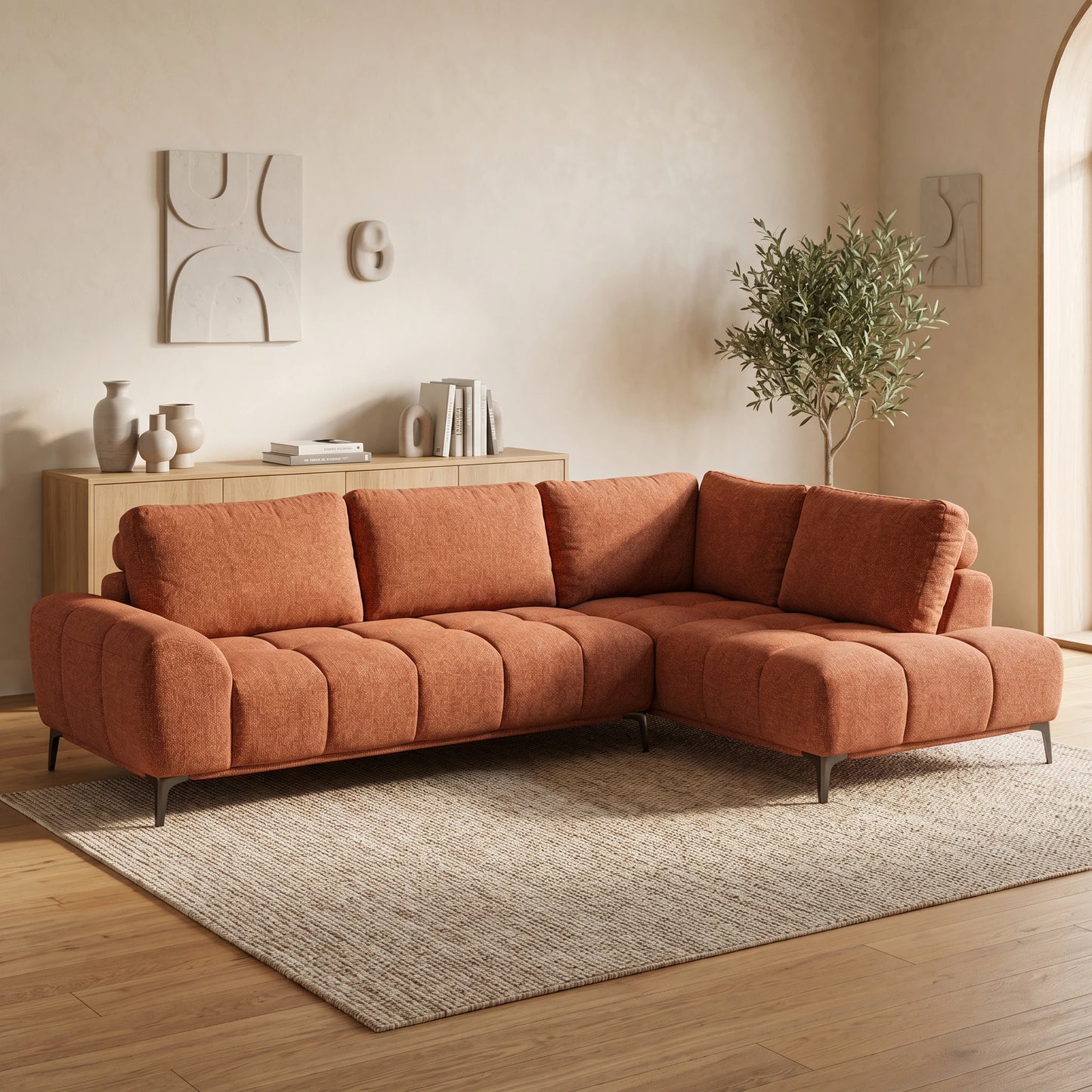 Odette 3 Seater Sofa with Long Chaise
