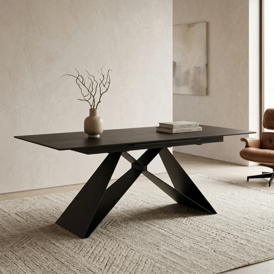 Otto Italian Matte Ceramic Extendable Dining Table
