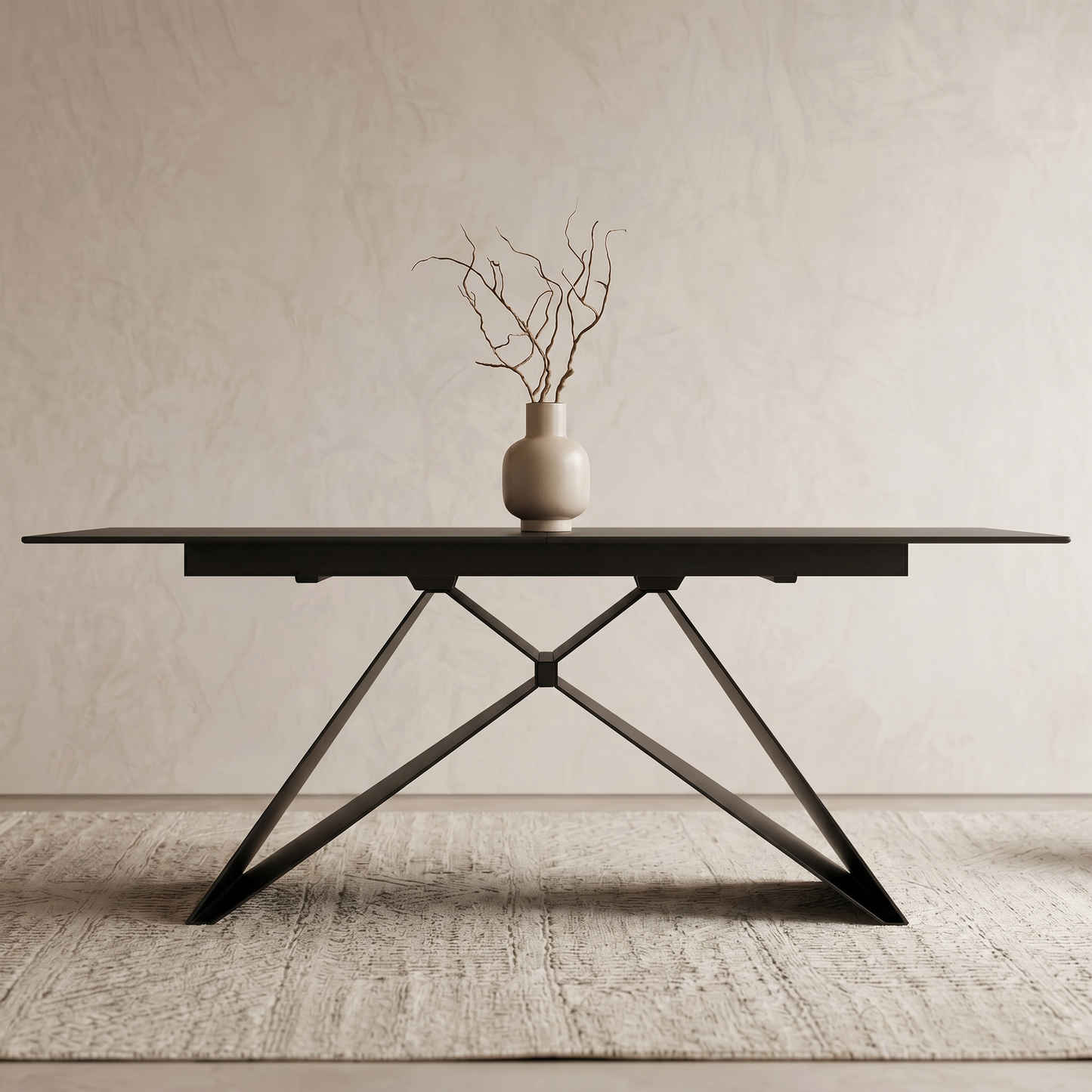 Otto Italian Matte Ceramic Extendable Dining Table