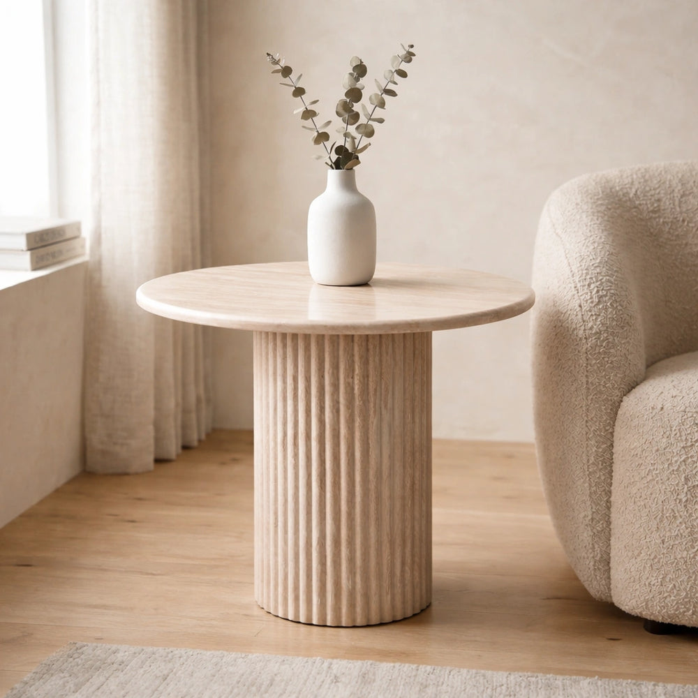 Pompei Travertine Lamp Table