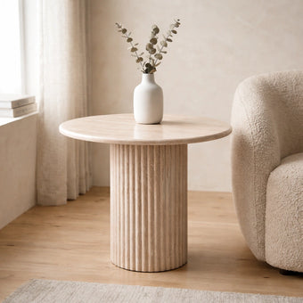 compare product Pompei Travertine Lamp Table