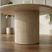 Pompeii Travertine Stone Top Round Dining Table