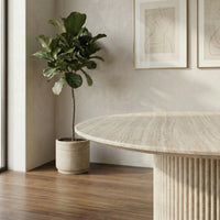 Pompeii Travertine Stone Top Round Dining Table