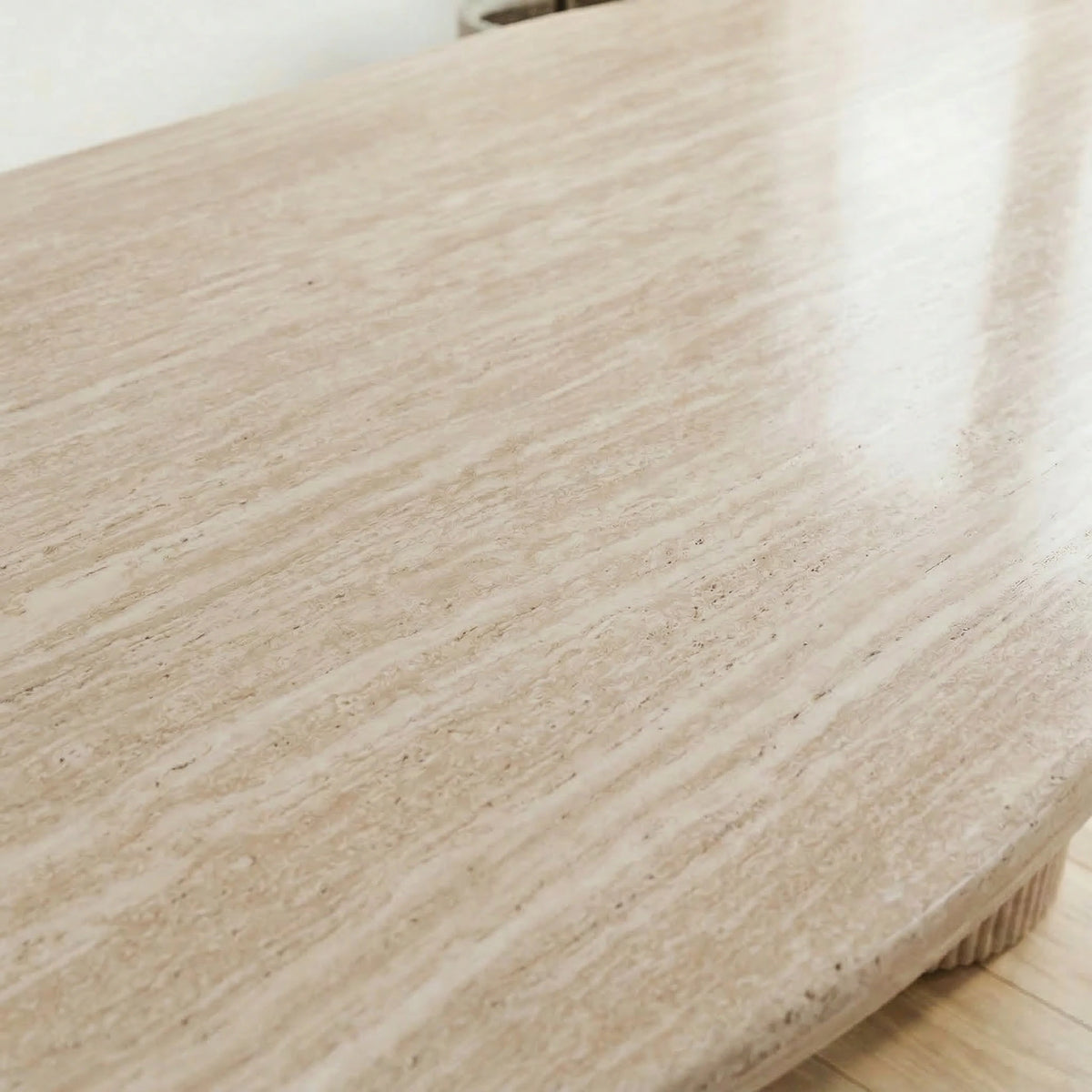 Pompeii 200cm Oval Travertine-Look Dining Table