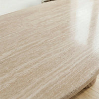 Pompeii Travertine Stone Top Oval Dining Table