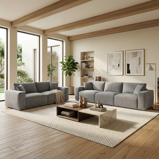 Riva 3+2 Seater Goose Feather Lounge Suite in Grey