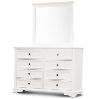 compare product Sala 8 Drawers Timber Dresser with Mirror White