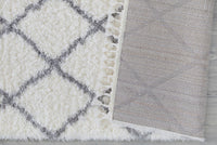 Poss Fluffy Design Turkish Area Rug White image 3