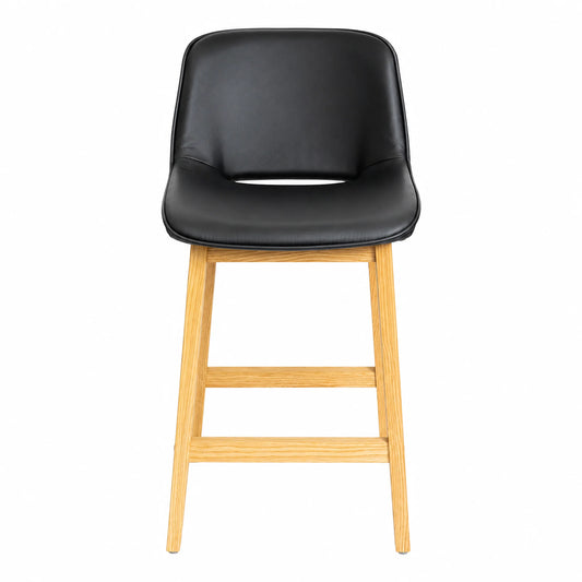 Abbey Eco Leather & Solid Oak Bar Stool