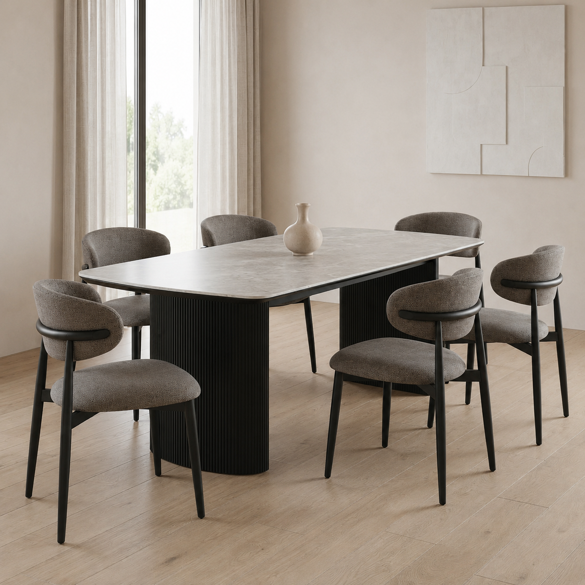 Aden 7 Piece Ceramic Dining Suite