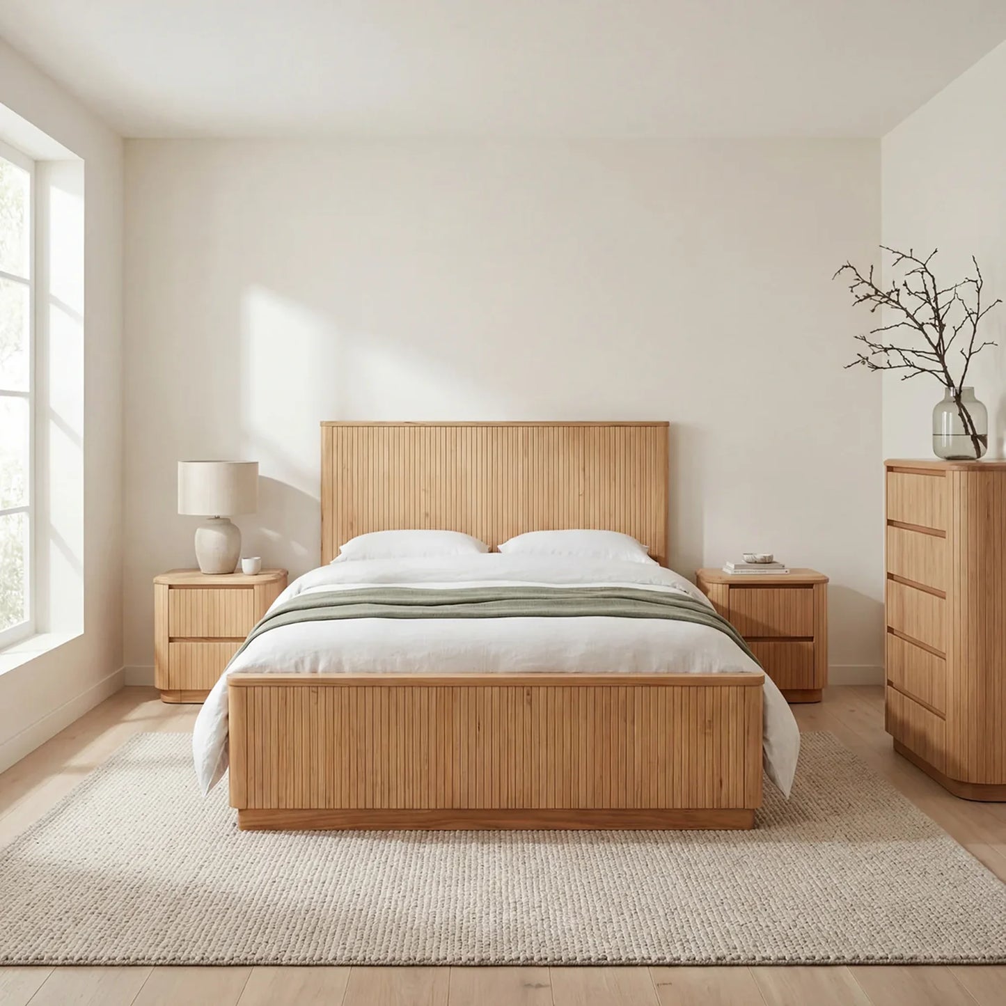 Adsila Messmate Timber Bed Frame Natural
