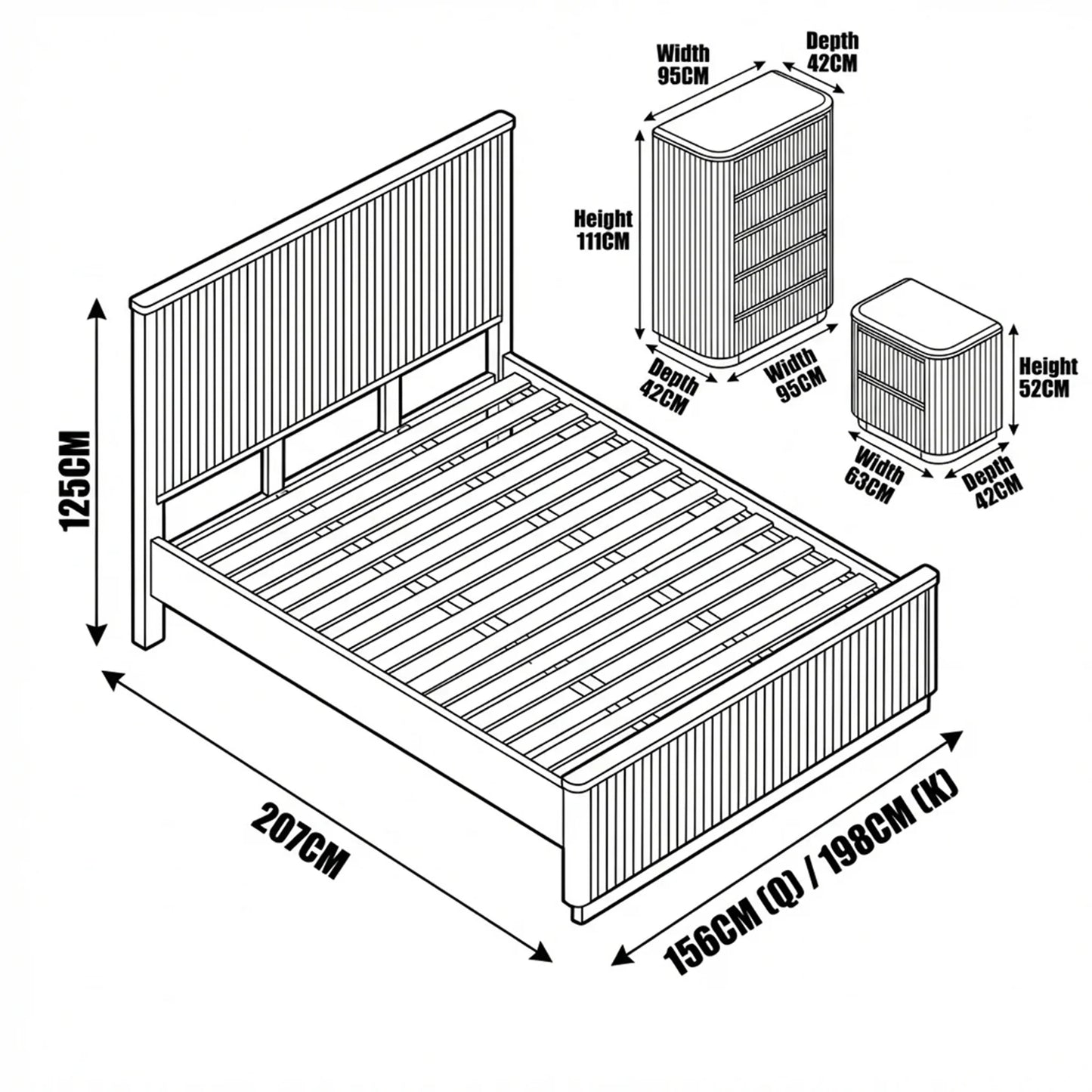Adsila Messmate Timber Bed Frame Natural