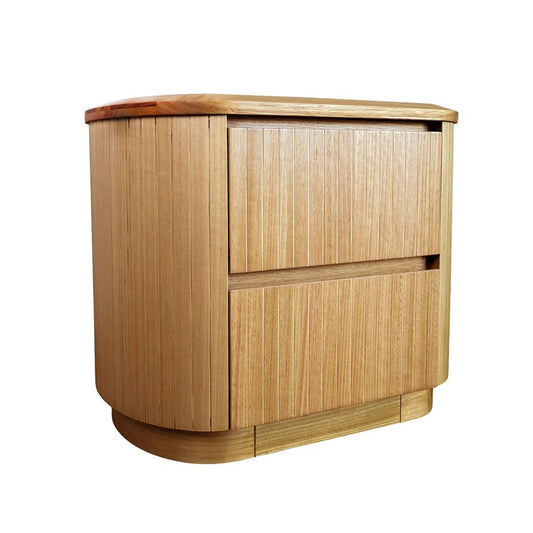 Adsila Messmate Timber 5 Drawer Bedside Table Natural